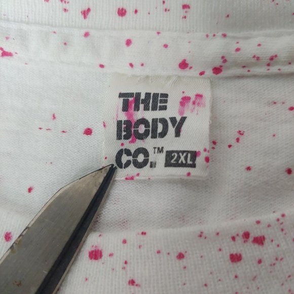 Vintage The Body Co Unisex 2XL Single Stitch T Shirt Geometric Paint Splash Pink - Picture 9 of 11
